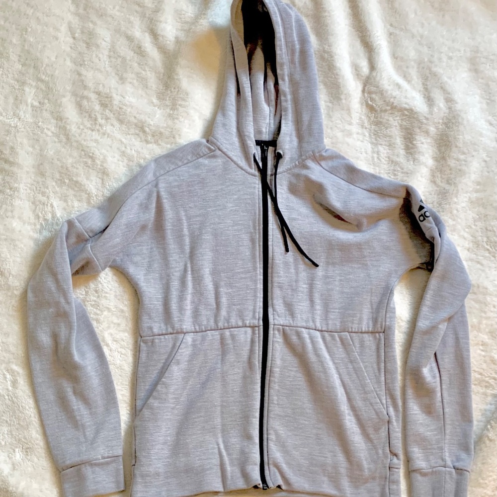 Adidas Men’s Id Stadium Fz logo Casual Sports Knit Hooded Jacket